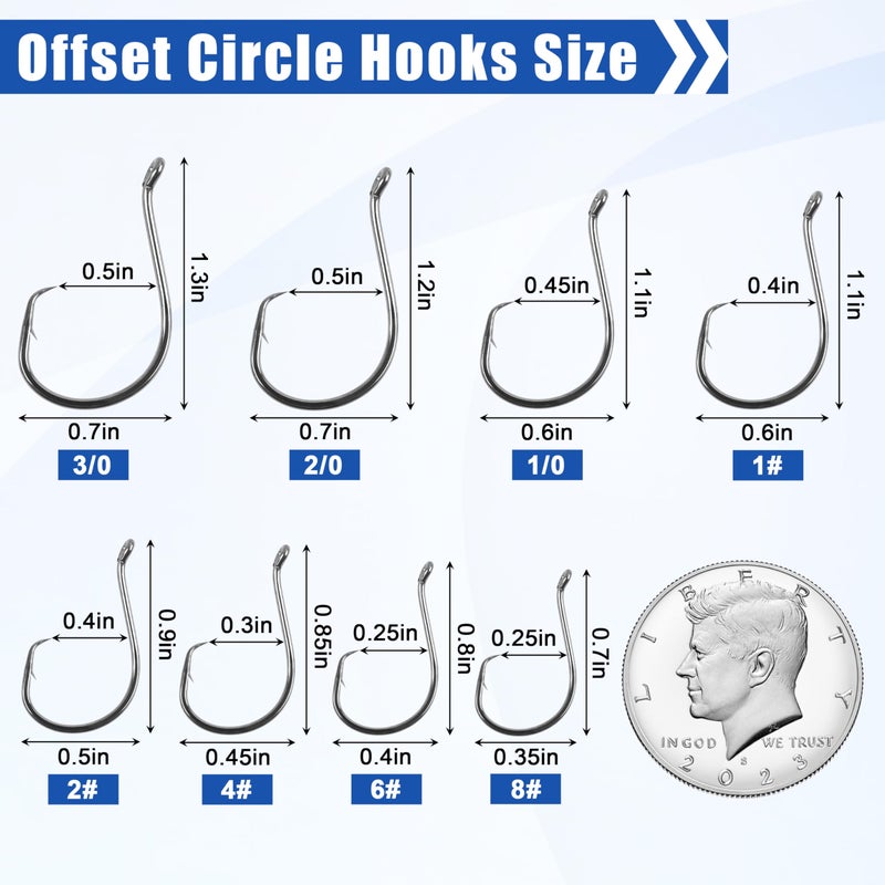 Shaddock Fishing Offset Circle Hooks Octopus Saltwater Fishing Hooks High Carbon Steel Fishing Gear Tackles for Freshwater Catfish Trout, Black, Size 7/0, 100pcs - Image 5